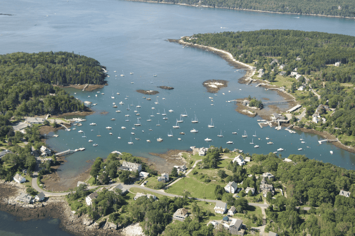 aerial view of Christmas Cove