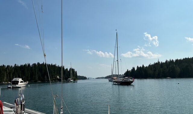 Boats at anchor in Long Cove
