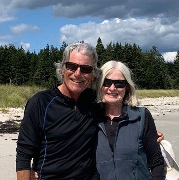 Bob and Mary Rubadeau on a beach