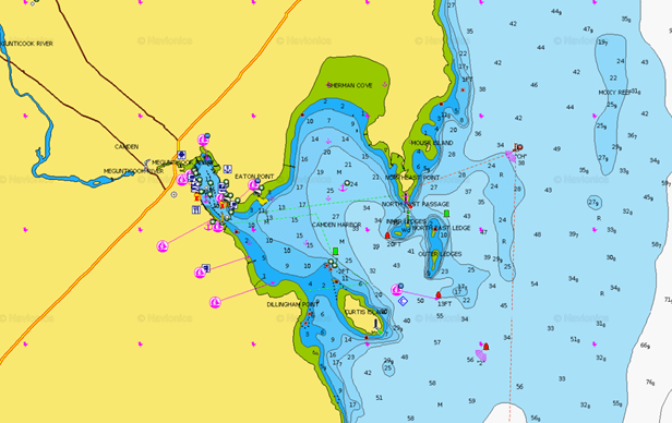 Chart of Camden harbor