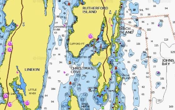 chart of lower Damariscotta River