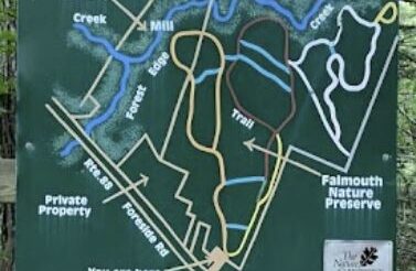 trail map for the Falmouth Nature Preserve