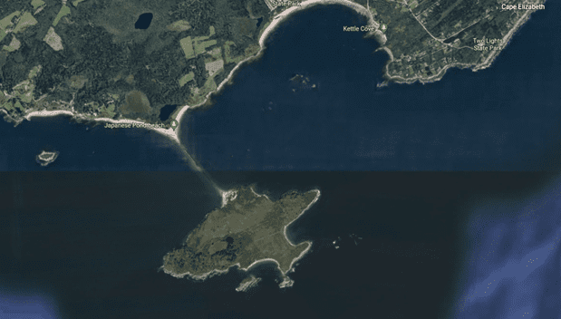 Google Earth image of Richmond Island