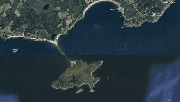 Google Earth image of Richmond Island
