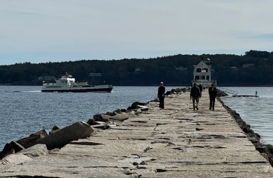 Rockland breakwater looking out towards lighthouse
