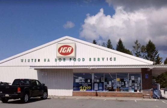 Front of IGA grocery store.