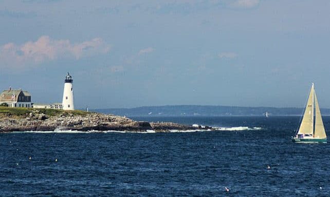 Sailboat off of Wood Island.