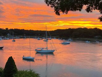 York Harbor at sunset